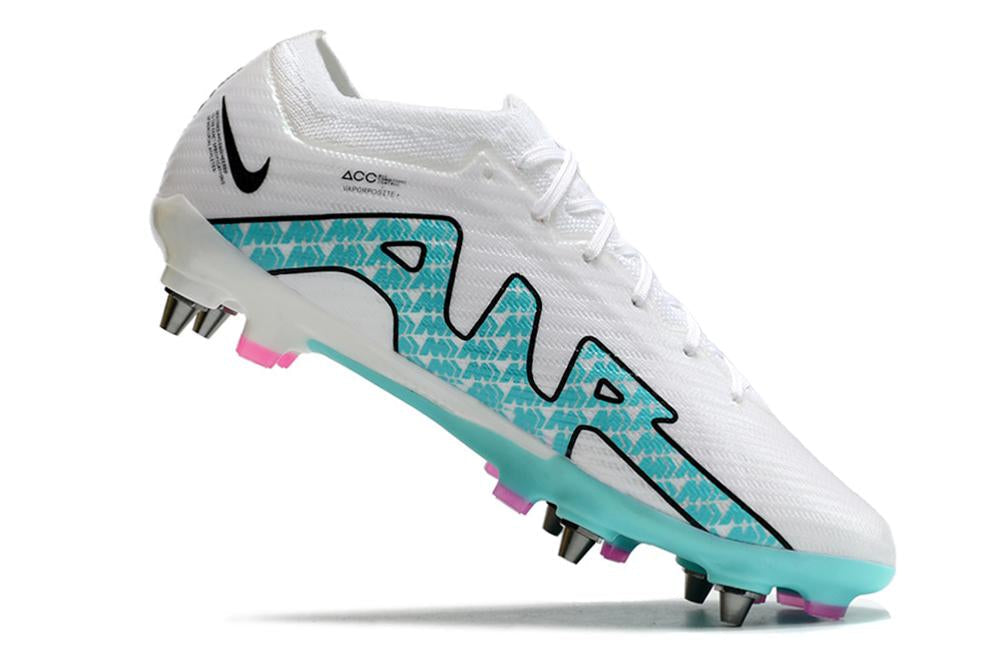 Chuteira Nike Mercurial Vapor XV Elite SG Campo - Branco e Azul