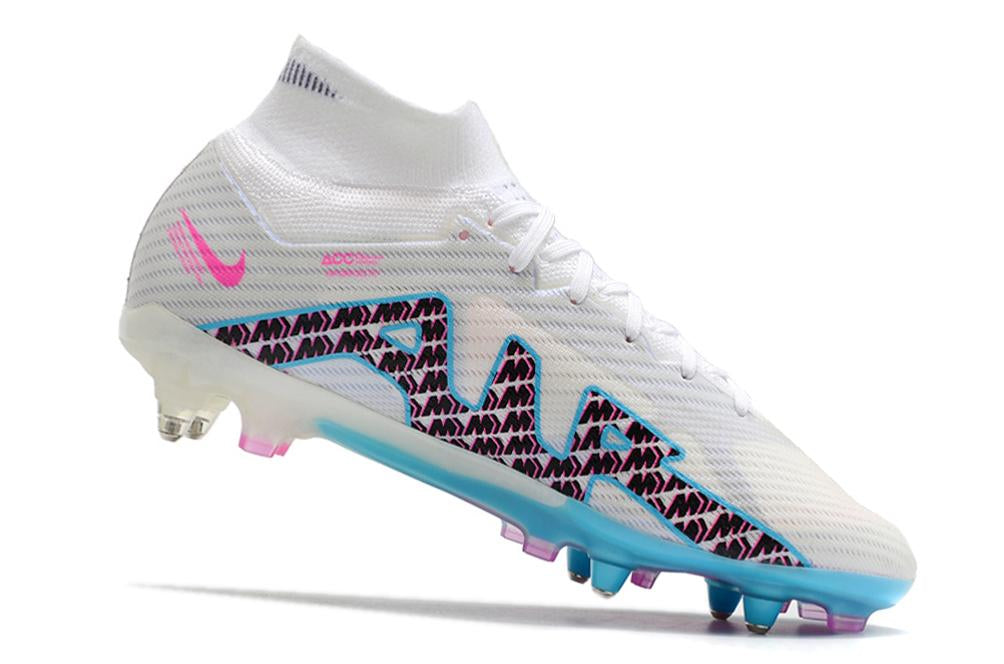 Chuteira Nike Mercurial Superfly IX Elite SG Campo - Azul e Branco