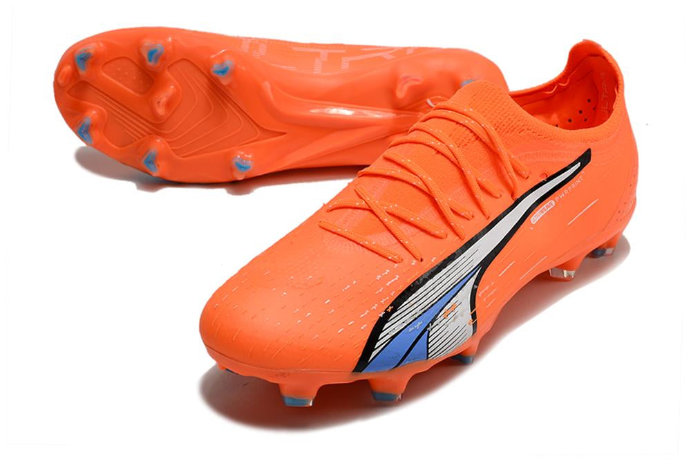 Chuteira Puma Ultra Ultimate Campo - Laranja e Branco