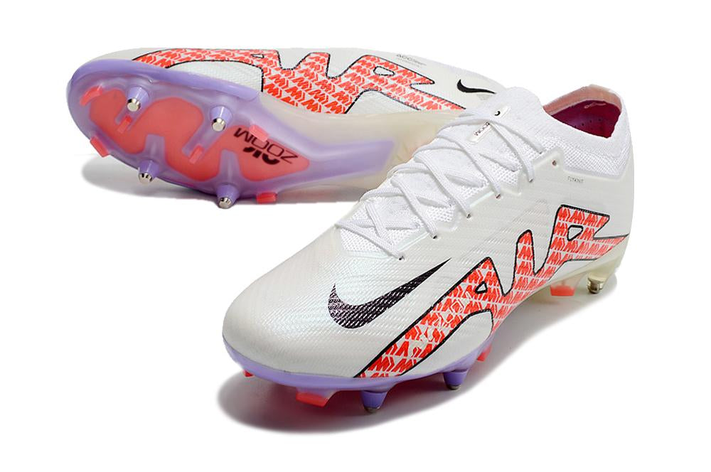 Chuteira Nike Mercurial Vapor XV Elite SG Campo - Branca e Vermelha