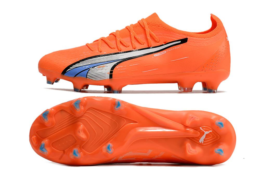 Chuteira Puma Ultra Ultimate Campo - Laranja e Branco