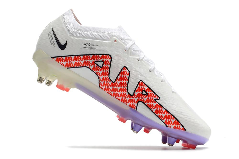 Chuteira Nike Mercurial Vapor XV Elite SG Campo - Branca e Vermelha
