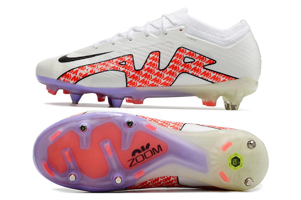 Chuteira Nike Mercurial Vapor XV Elite SG Campo - Branca e Vermelha