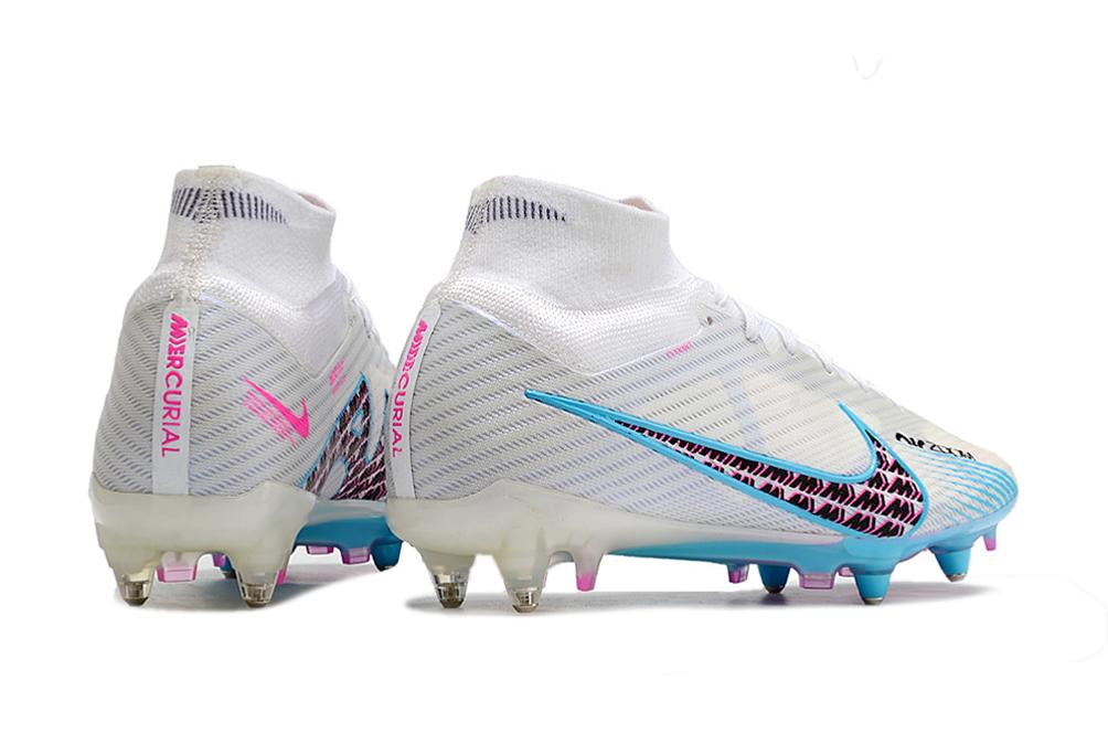 Chuteira Nike Mercurial Superfly IX Elite SG Campo - Azul e Branco