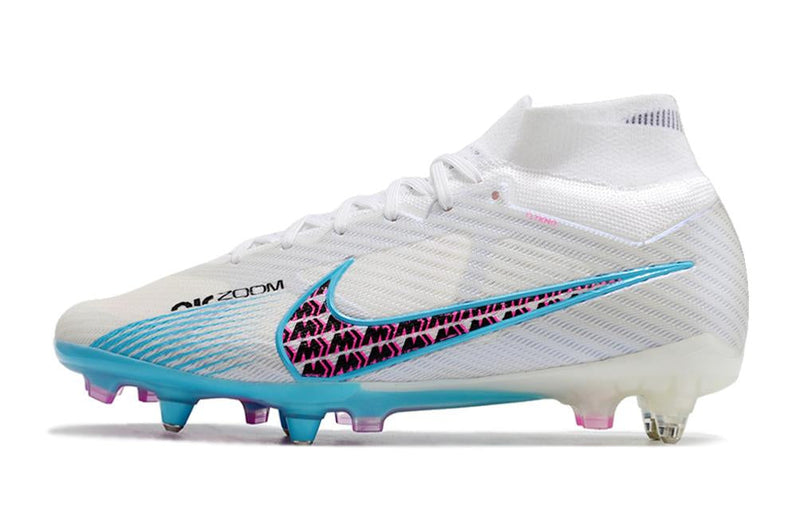 Chuteira Nike Mercurial Superfly IX Elite SG Campo - Azul e Branco